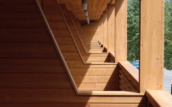 Wood Facade for « Les Ancolies » rest home, Lyon (69)