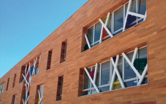 Bespoke wood cladding for the school in Viry – (Haute Savoie – 74)